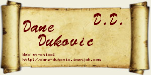 Dane Duković vizit kartica